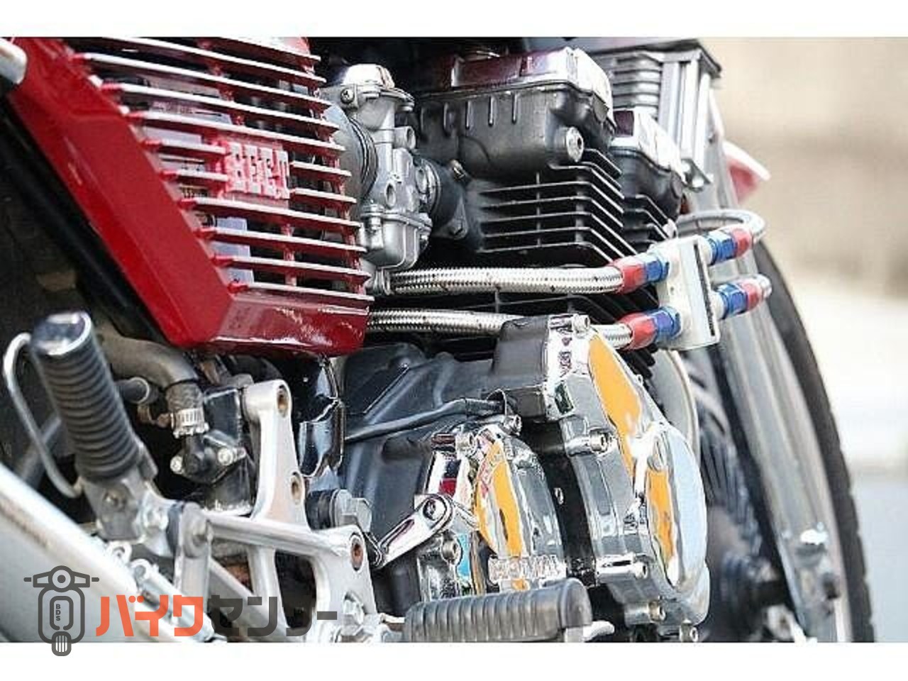 ホンダ CBX400F フルメッキ 赤白2型仕様 オイルクーラーサイド廻し