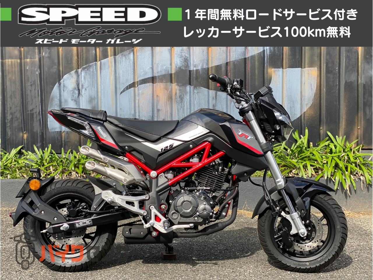 ベネリ TNT125 ブラック 終売カラー 赤トレリスシャーシ 在庫限り
