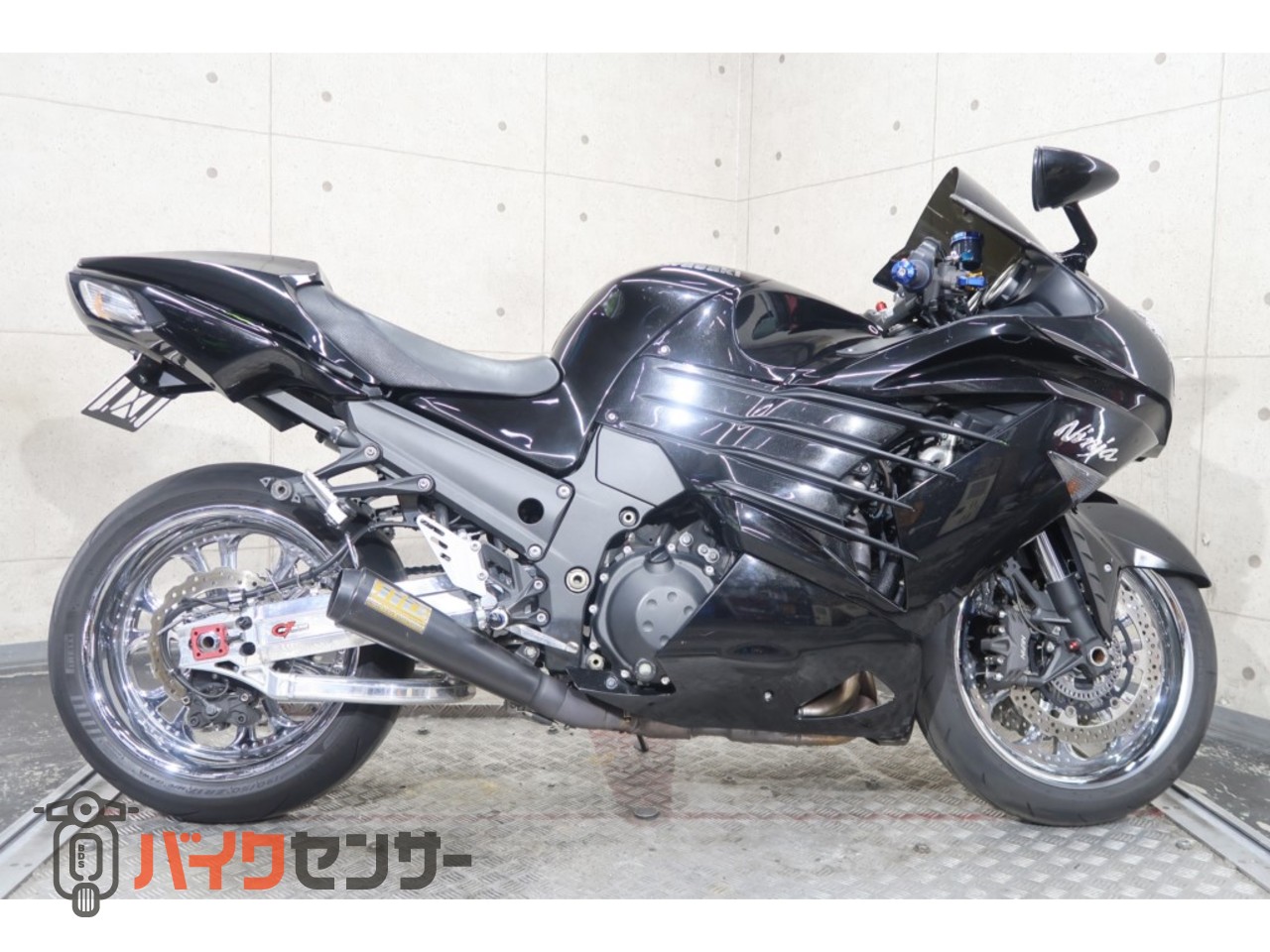けんぴ☆オーダー塗装　金メッキXメッキリム　14インチ☆ カワサキ NINJA ZX-14 アルミスイングアーム フェンダーレス