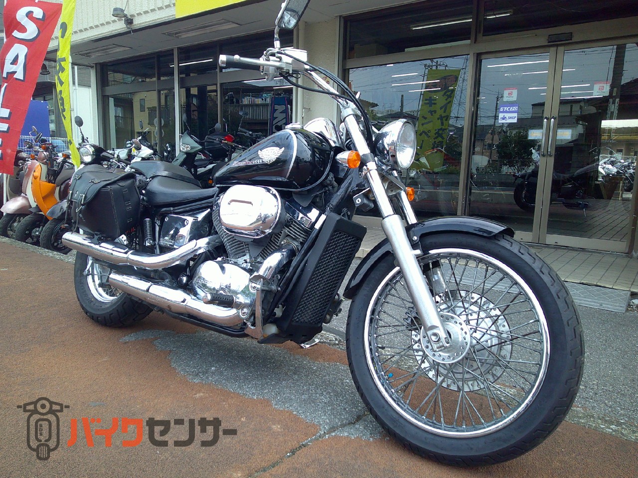 ホンダ シャドウ400スラッシャー 水冷Vツインエンジン サイドバック