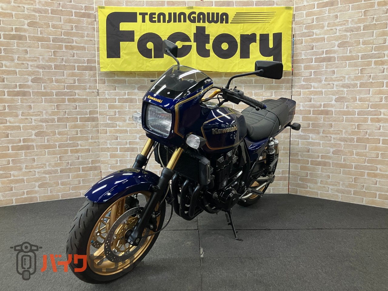 ZRX400 中期モデル　マーク2カラー　ゴールドホイール　オリジナルペイント　フェンダーレス　ハンドル　メッシュホース　ブルー_3