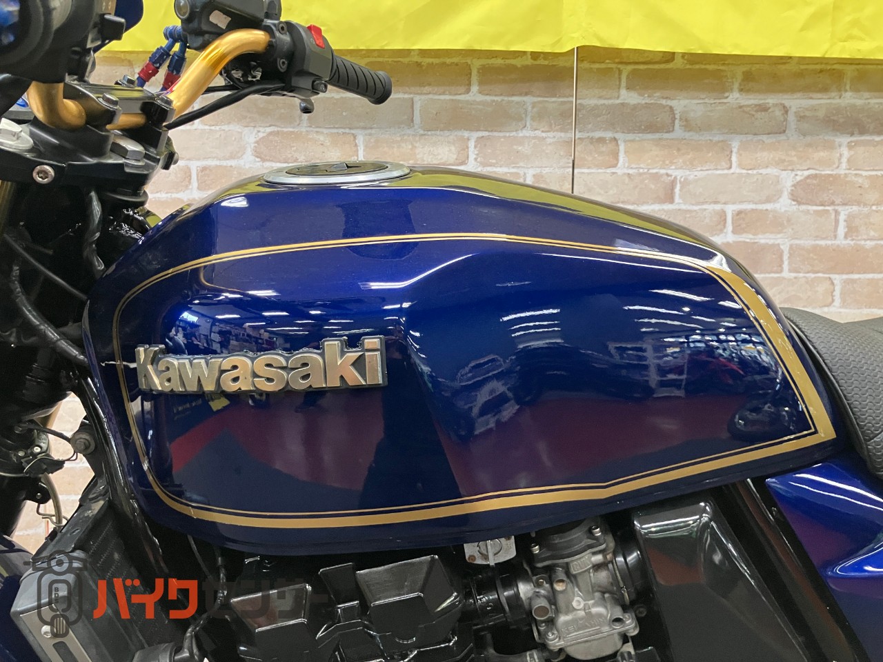 ZRX400 中期モデル　マーク2カラー　ゴールドホイール　オリジナルペイント　フェンダーレス　ハンドル　メッシュホース　ブルー_9