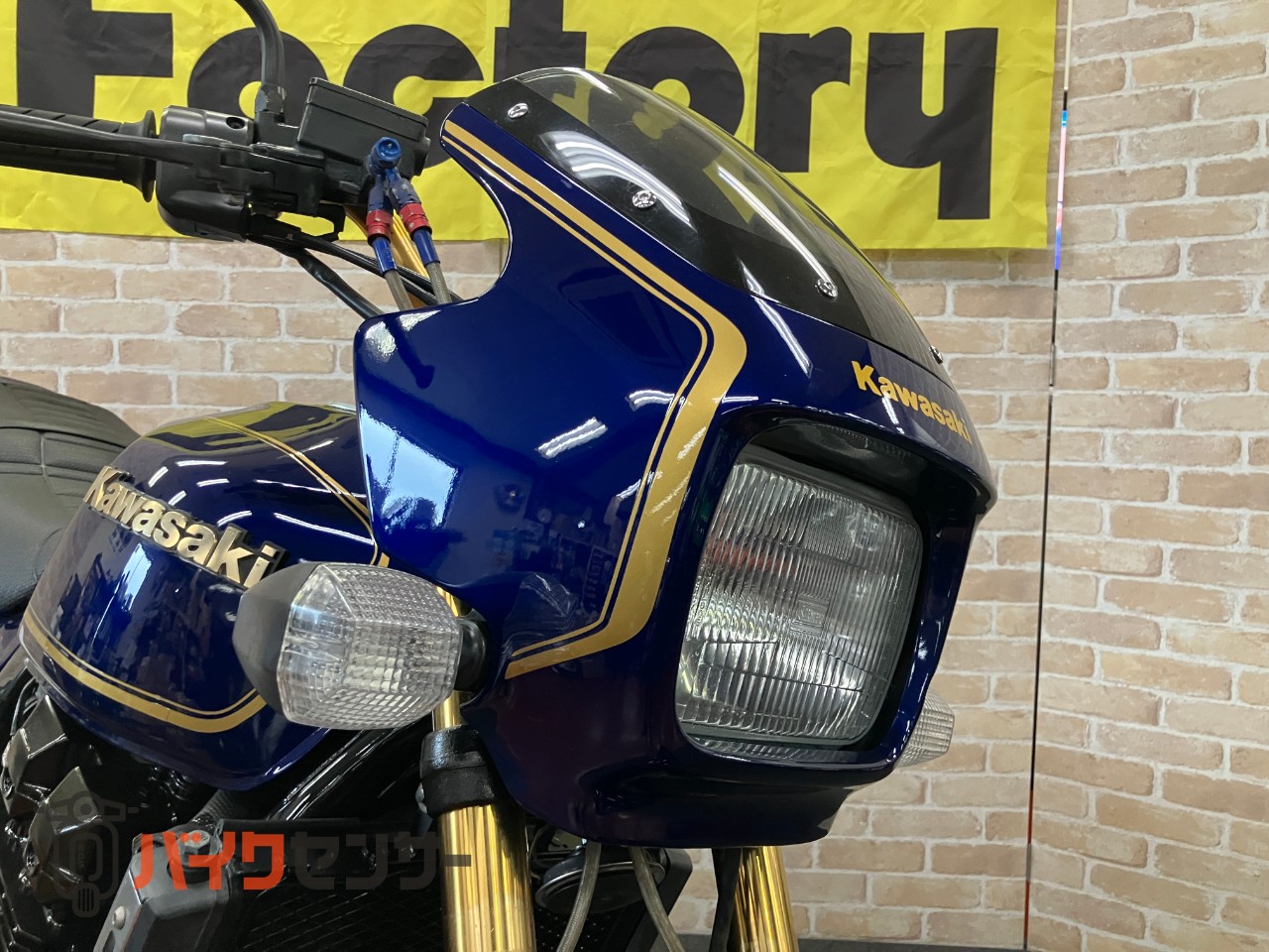 ZRX400 中期モデル　マーク2カラー　ゴールドホイール　オリジナルペイント　フェンダーレス　ハンドル　メッシュホース　ブルー_17