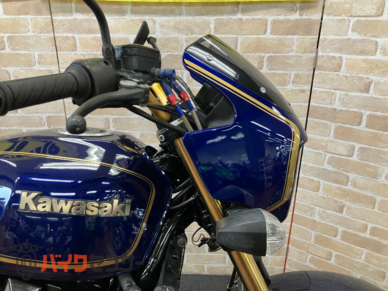 ZRX400 中期モデル　マーク2カラー　ゴールドホイール　オリジナルペイント　フェンダーレス　ハンドル　メッシュホース　ブルー_21