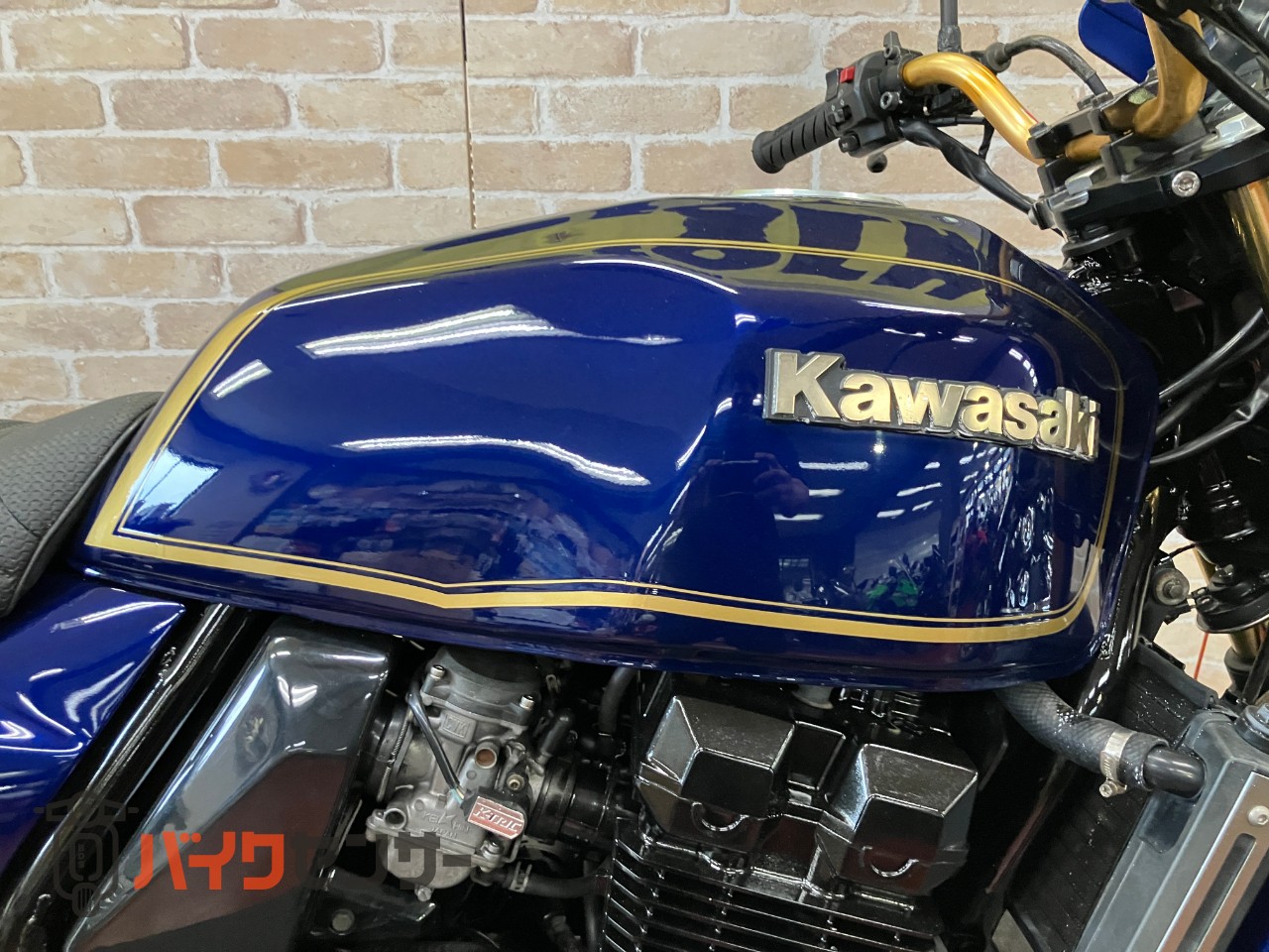 ZRX400 中期モデル　マーク2カラー　ゴールドホイール　オリジナルペイント　フェンダーレス　ハンドル　メッシュホース　ブルー_23