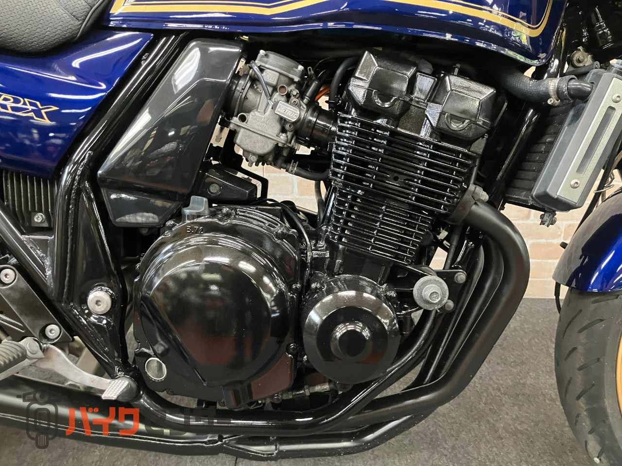 ZRX400 中期モデル　マーク2カラー　ゴールドホイール　オリジナルペイント　フェンダーレス　ハンドル　メッシュホース　ブルー_24