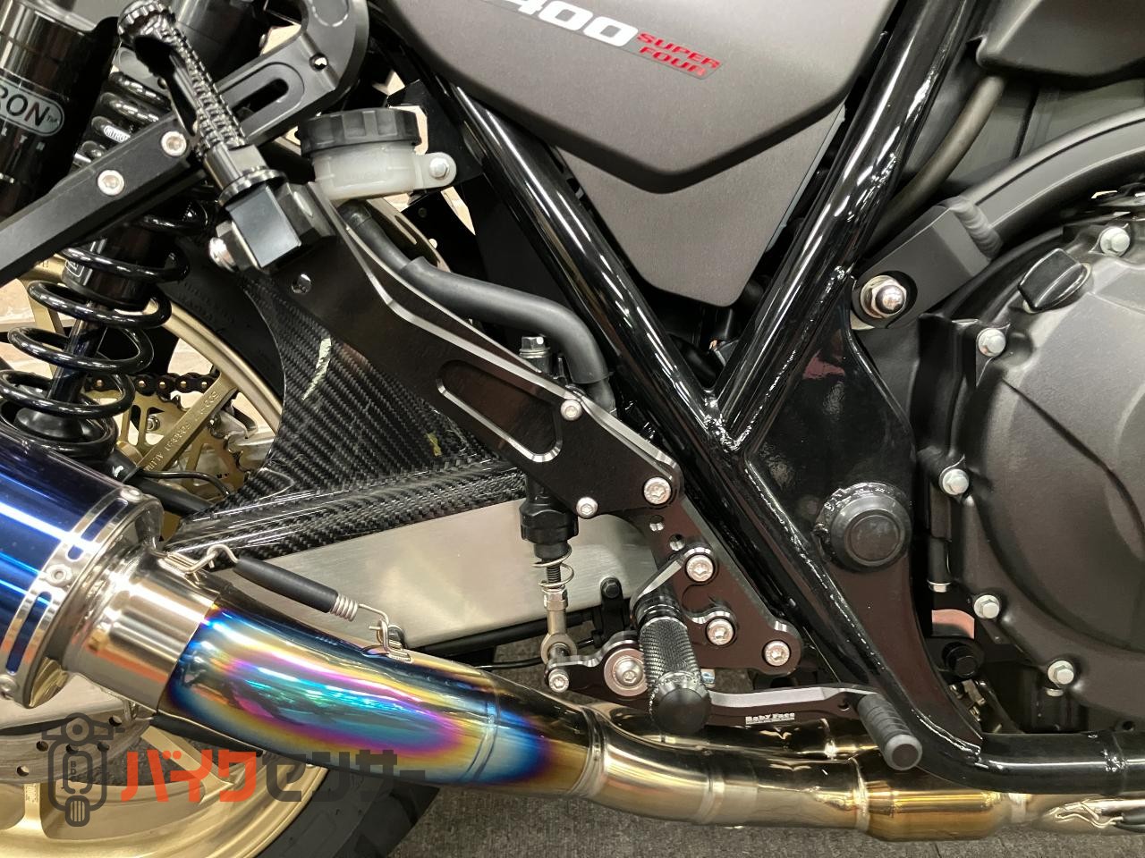 CB400 SUPER FOUR VTEC REVO ナイトロンリアサス ワイバンフルエキ ゲイルスピードホイール ブレーキ等フルカスタム_42