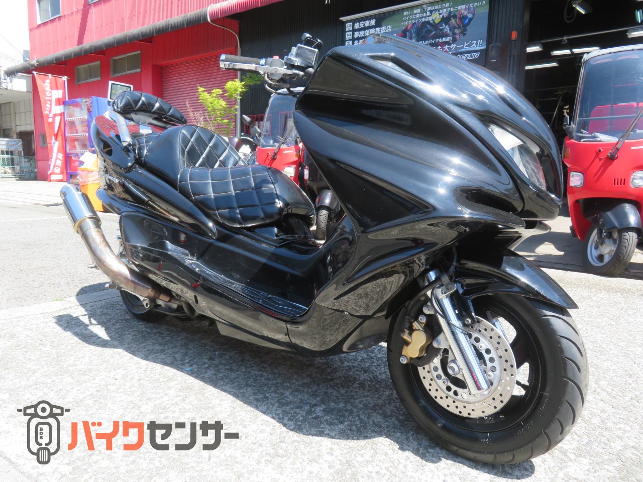 【超極上仕上がりたて美車低走行♪メッキフルカスタム♪4スピーカー♪】    ヤマハ マジェスティ250Ｃ SG03J   動画有   検）ビッグスクーター ヤマハ マジェスティ250C ブラック フルワイドボディスピーカーフル