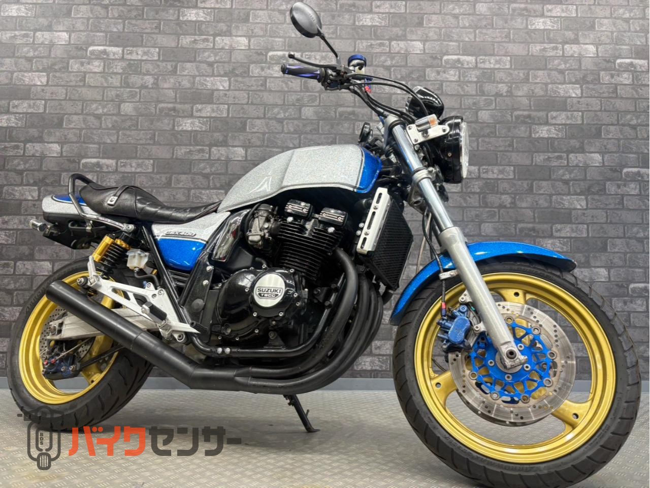 スズキ GSX400インパルス ショート管 カスタムハンドル タックロール 