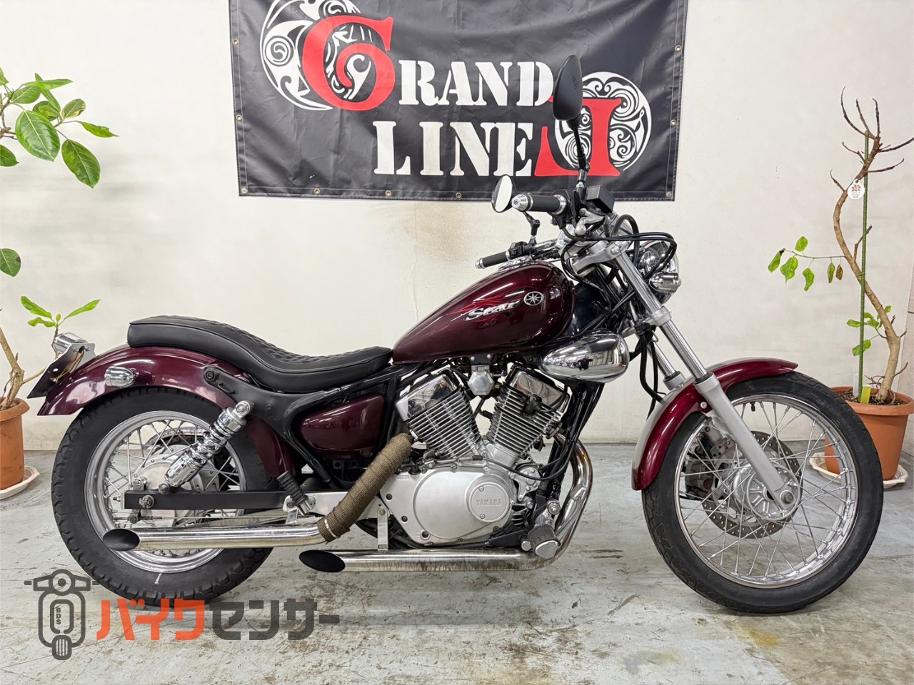 ヤマハ ビラーゴ250 スラッシュマフラー、コブラシート、スモール