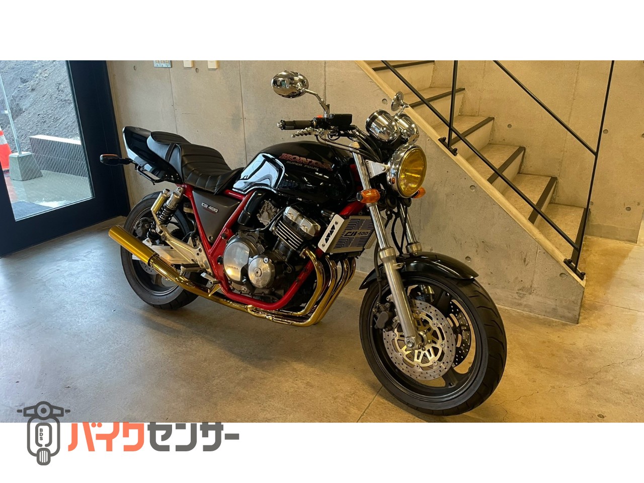 ホンダ CB400 SUPER FOUR ブラック 赤フレーム NEWゴールドマフラー
