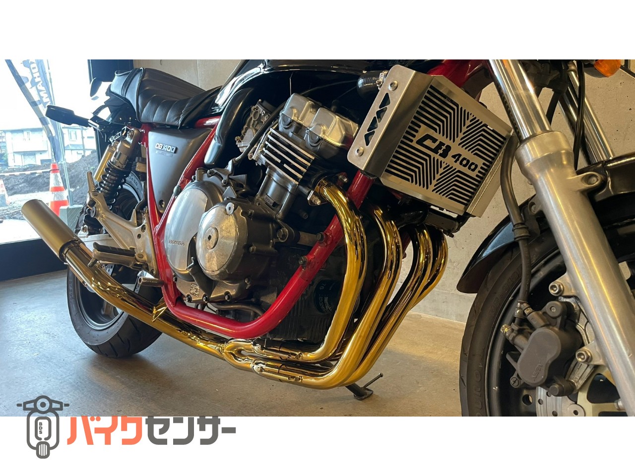 ホンダ CB400 SUPER FOUR ブラック 赤フレーム NEWゴールドマフラー