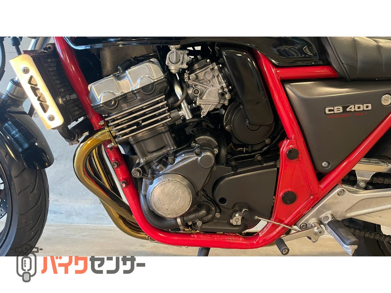 ホンダ CB400 SUPER FOUR ブラック 赤フレーム NEWゴールドマフラー