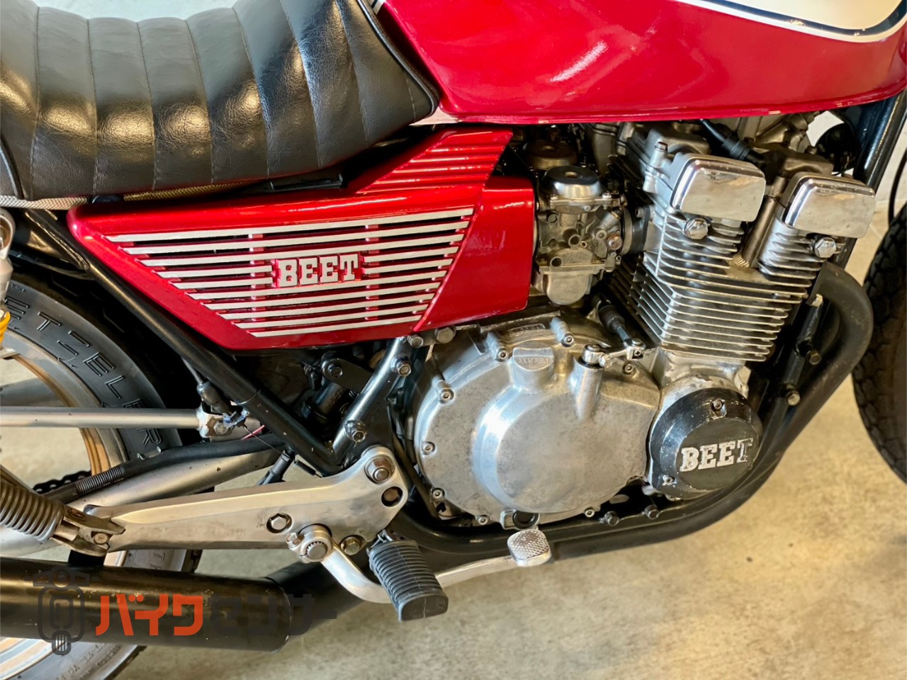 スズキ GSX400F 白赤 マーシャル UP絞りハン カワグチシート 集合管
