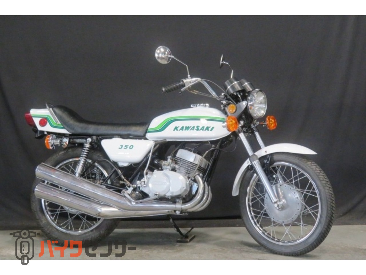 カワサキ 350SS(S2)白虹カラー 純正3本出しマフラー B710217| BDS