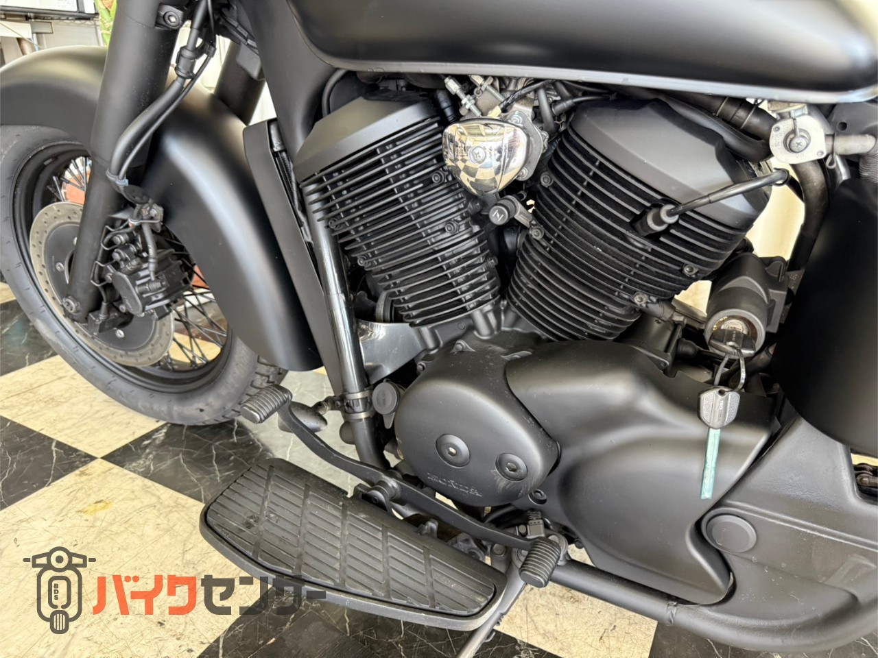ホンダ シャドウ400 2in1マフラー コブラシート ロングリアフェンダー