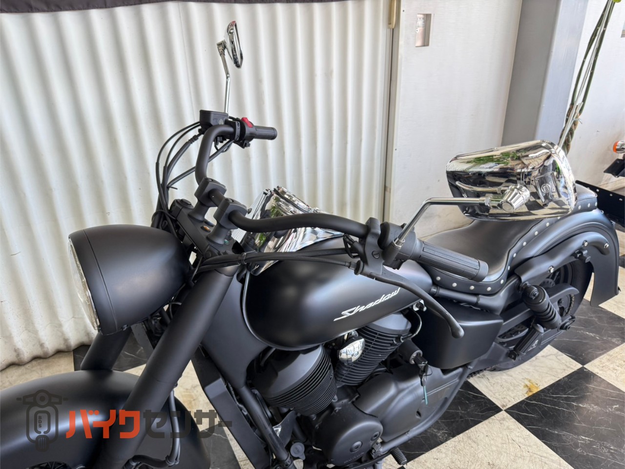 ホンダ シャドウ400 2in1マフラー コブラシート ロングリアフェンダー