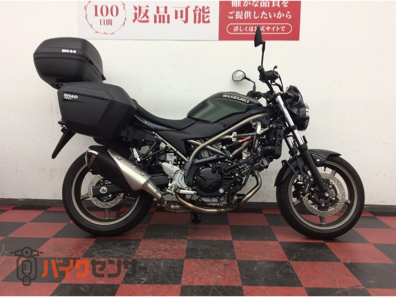 スズキ SV650 2025年モデル SSBバンパー/SHAD製3点パニア/ミツバ製前後
