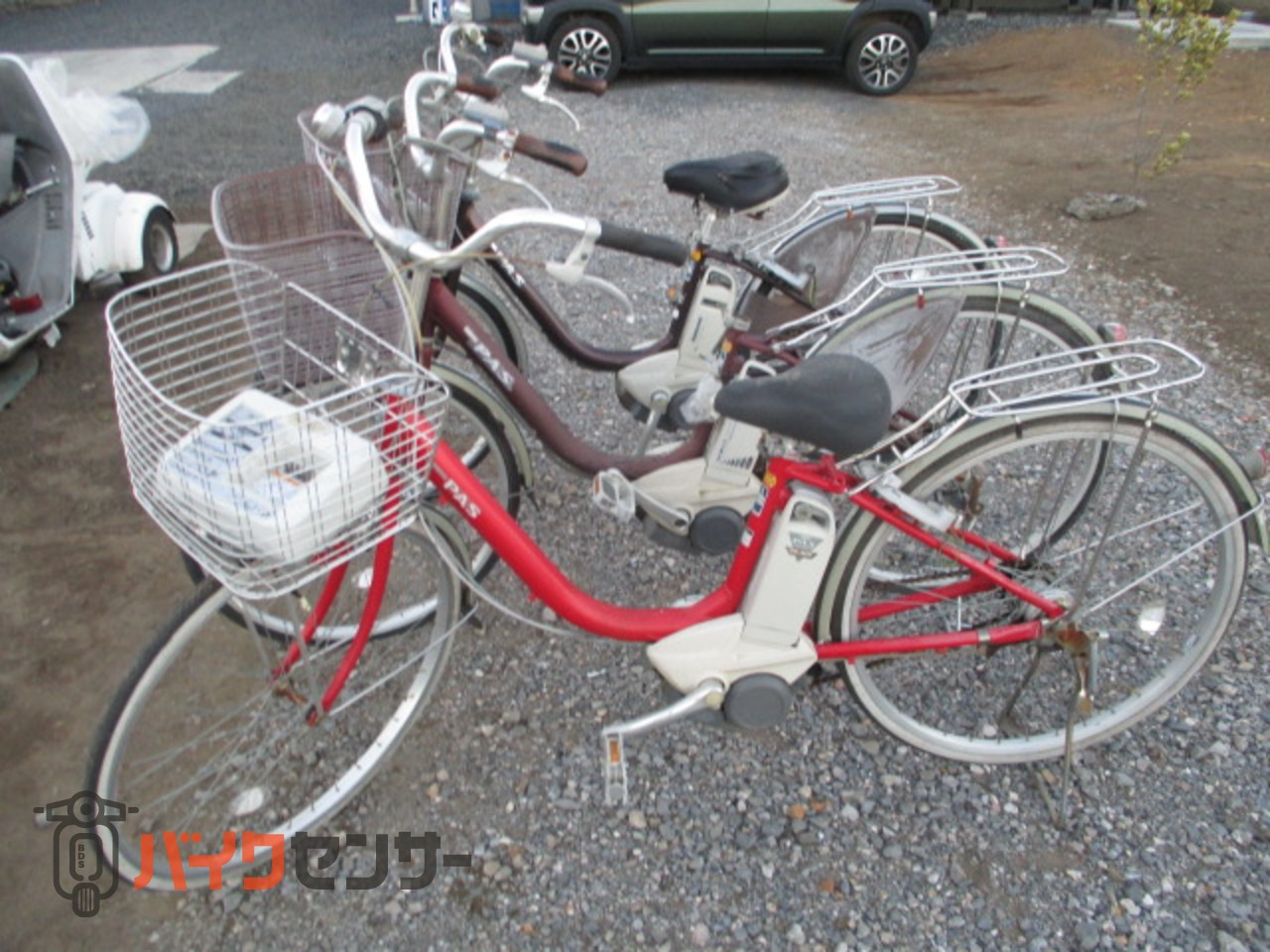 電動アシスト自転車 Yamaha Pas 現状車 ２6インチ車 バッテリー程度不明 Ng です ３台まとめて P sバイクセンサー