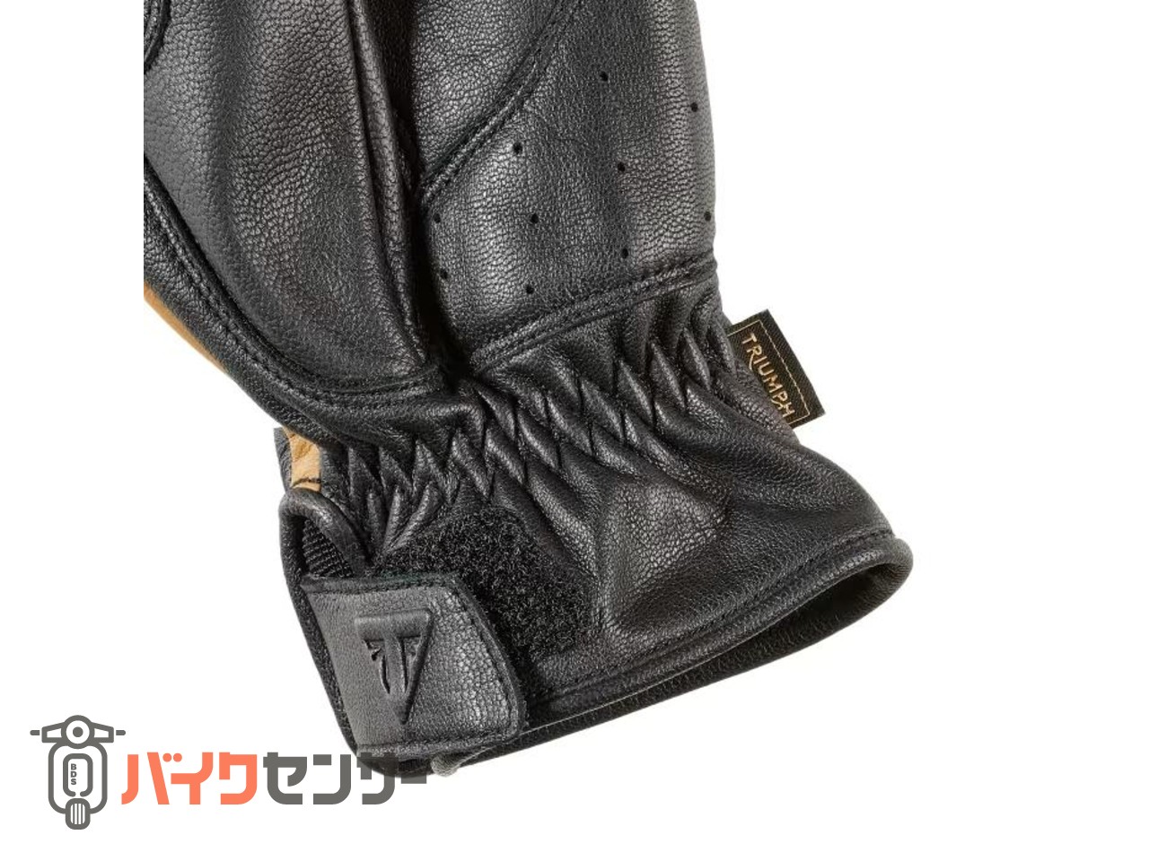 トライアンフ　バイク用レザーグローブ　サイズM トライアンフ Checkerboardレザーグローブ BLACK/GOLD MGVS24407