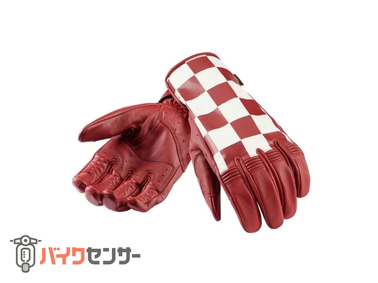 トライアンフ Checkerboardレザーグローブ RED/BONE MGVS24406 P009058