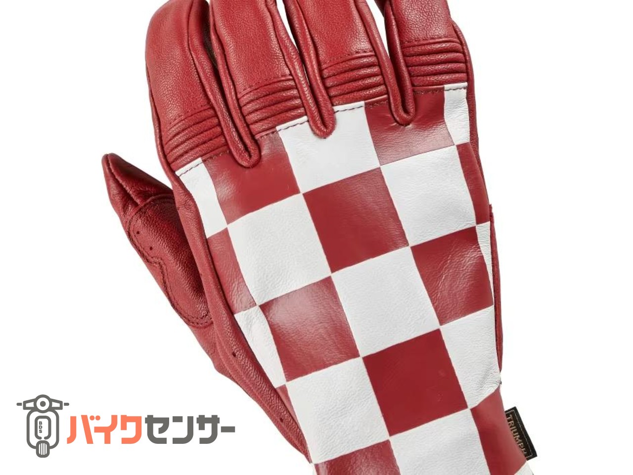 トライアンフ Checkerboardレザーグローブ RED/BONE MGVS24406 P009058